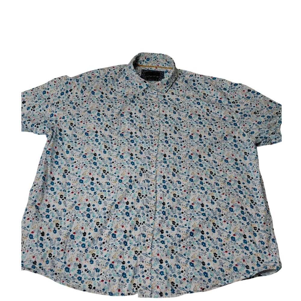 Gentlemens Outfitters Floral Short-Sleeve Button-Down Shirt  2X 100% Cotton Mens